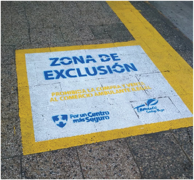 Figura 3. Demarcación del perímetro de exclusión